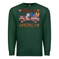 Sports Green proud to be american truck Premium Sweatshirt - BundleAndBundleShop