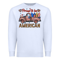 White proud to be american truck Premium Sweatshirt - BundleAndBundleShop
