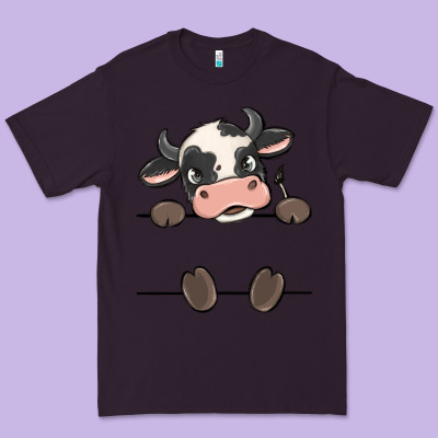 Custom Cow Premium Tee Designed By Maliassmallbusiness