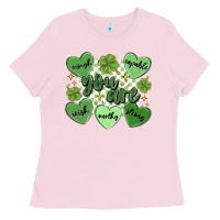 Bubblegum Pink st. patrick's day positive affirmations Ladies Tee - MaliasSmallBusiness