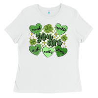White st. patrick's day positive affirmations Ladies Tee - MaliasSmallBusiness