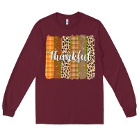 Burgundy Thankful Brushstrokes Long Sleeve Tee - texasbilliewilder