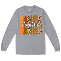 Heather Grey Thankful Brushstrokes Long Sleeve Tee - texasbilliewilder