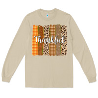 Mushroom Thankful Brushstrokes Long Sleeve Tee - texasbilliewilder