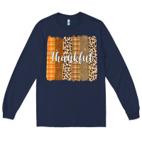 Navy Thankful Brushstrokes Long Sleeve Tee - texasbilliewilder