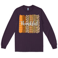 Plum Thankful Brushstrokes Long Sleeve Tee - texasbilliewilder