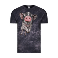 Cloud Black baby pig Vintage Tee - BarkalooDesign