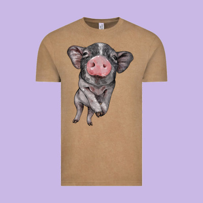 Baby Pig Vintage Tee Designed By Barkaloodesign