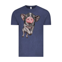 Vintage Denim baby pig Vintage Tee - BarkalooDesign