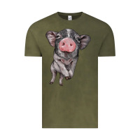 Vintage Olive baby pig Vintage Tee - BarkalooDesign