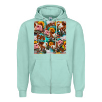 Seafoam cow with aztec and sunflowers seamless pattern Zipper Hoodie - FaDigitalArtStudio