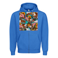 True Royal cow with aztec and sunflowers seamless pattern Zipper Hoodie - FaDigitalArtStudio