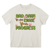 Cream mental health uplifting quote Heavy Core Tee - MaliasSmallBusiness