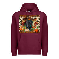 Burgundy Fall black angus Premium Hoodie - RanaPortraitStore