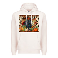 Pale Pink Fall black angus Premium Hoodie - RanaPortraitStore