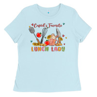 Baby Blue cupids favorite lunch lady Ladies Tee - MaliasSmallBusiness
