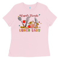 Bubblegum Pink cupids favorite lunch lady Ladies Tee - MaliasSmallBusiness