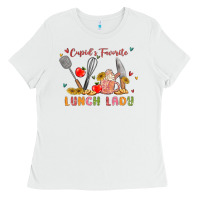 White cupids favorite lunch lady Ladies Tee - MaliasSmallBusiness