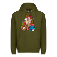 Army Green Baseball Frappe Premium Hoodie - FaDigitalArtStudio