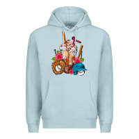 Blue Mist Baseball Frappe Premium Hoodie - FaDigitalArtStudio