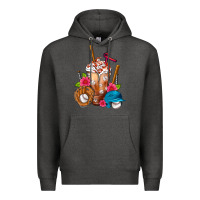 Charcoal Heather Baseball Frappe Premium Hoodie - FaDigitalArtStudio