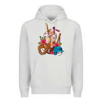 Dove Grey Baseball Frappe Premium Hoodie - FaDigitalArtStudio