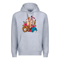Heather Grey Baseball Frappe Premium Hoodie - FaDigitalArtStudio