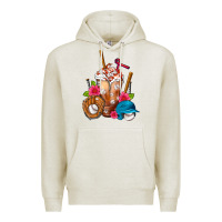 Oatmeal Heather Baseball Frappe Premium Hoodie - FaDigitalArtStudio