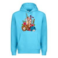 Ocean Blue Baseball Frappe Premium Hoodie - FaDigitalArtStudio