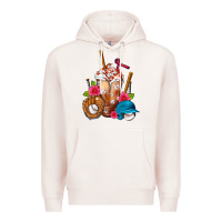 Pale Pink Baseball Frappe Premium Hoodie - FaDigitalArtStudio