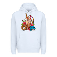 White Baseball Frappe Premium Hoodie - FaDigitalArtStudio