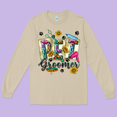 Western Pet Groomer Long Sleeve Tee Designed By Texasbilliewilder