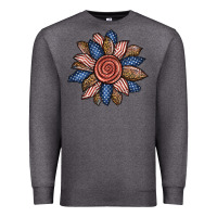 Charcoal Heather american sunflower Premium Sweatshirt - BundleAndBundleShop