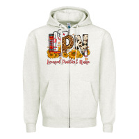 Oatmeal Heather Western Lpn Licensed Practical Nurse Zipper Hoodie - FaDigitalArtStudio