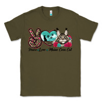 Army Green peace love maine coon cat Classic Tee - LillyAllenDesigns