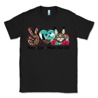 Black peace love maine coon cat Classic Tee - LillyAllenDesigns