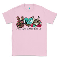 Bubblegum Pink peace love maine coon cat Classic Tee - LillyAllenDesigns