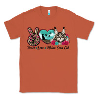 Copper peace love maine coon cat Classic Tee - LillyAllenDesigns