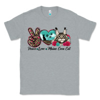 Heather Grey peace love maine coon cat Classic Tee - LillyAllenDesigns