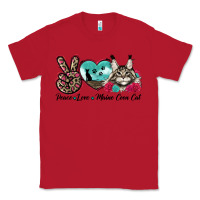 Red peace love maine coon cat Classic Tee - LillyAllenDesigns