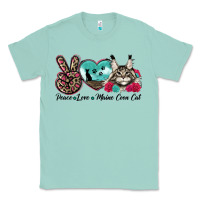 Seafoam peace love maine coon cat Classic Tee - LillyAllenDesigns