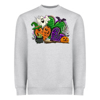 Heather Grey halloween heart Heavyweight Sweatshirt - CowGirlArtShop