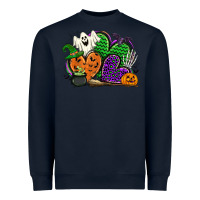 Navy halloween heart Heavyweight Sweatshirt - CowGirlArtShop