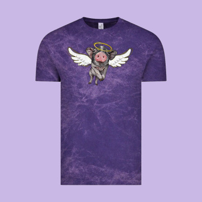 Angel Baby Pig Vintage Tee Designed By Barkaloodesign