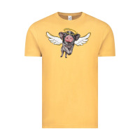 Vintage Mustard angel baby pig Vintage Tee - BarkalooDesign