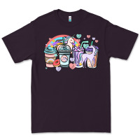 Plum unicorn coffee cups Premium Tee - NancyCooperArtShop