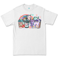 White unicorn coffee cups Premium Tee - NancyCooperArtShop