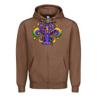 Chestnut mardi gras crawfish Zipper Hoodie - FaDigitalArtStudio