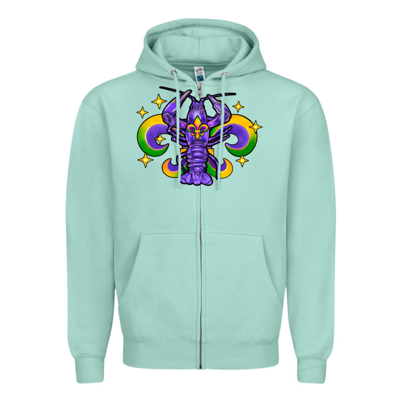 Mardi Gras Crawfish Zipper Hoodie by FaDigitalArtStudio | Teevron