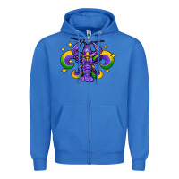 True Royal mardi gras crawfish Zipper Hoodie - FaDigitalArtStudio